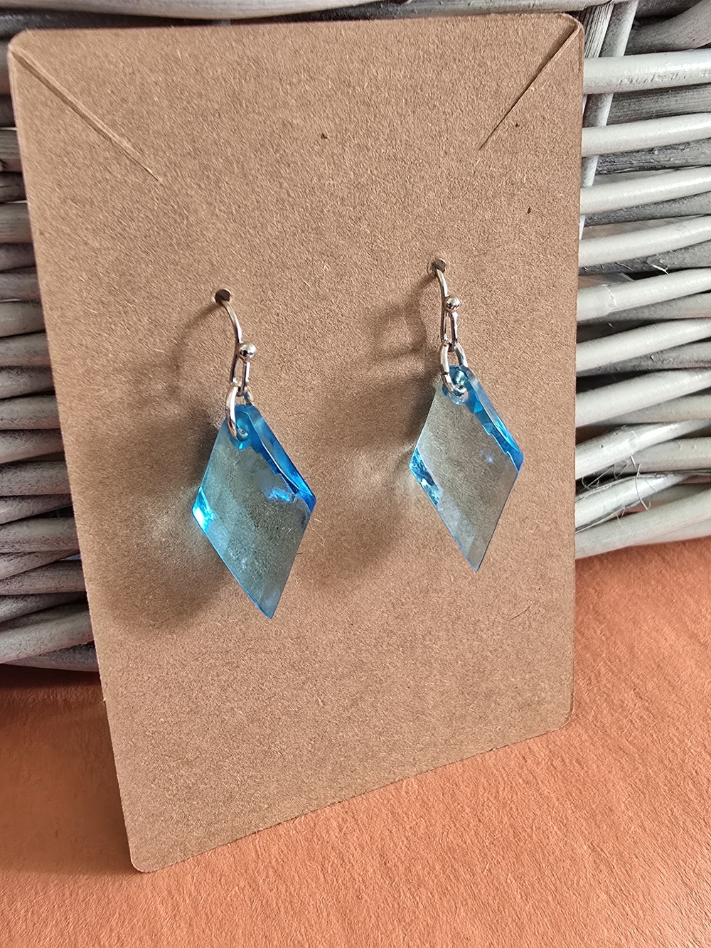 Handmade Blue Crystal Drop Earrings - Women Jewelry